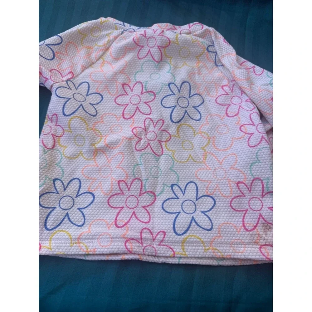 Old navy swim set 3t white Girls Floral Rash Guard textured Flowers A13